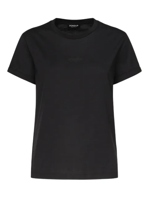 DONDUP logo-embroidered crew-neck T-shirt Black DS039JF0271DDU999