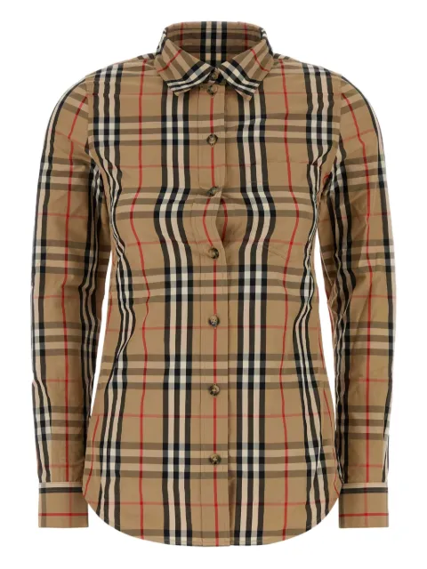 Burberry check stretch cotton shirt Brown 8111847