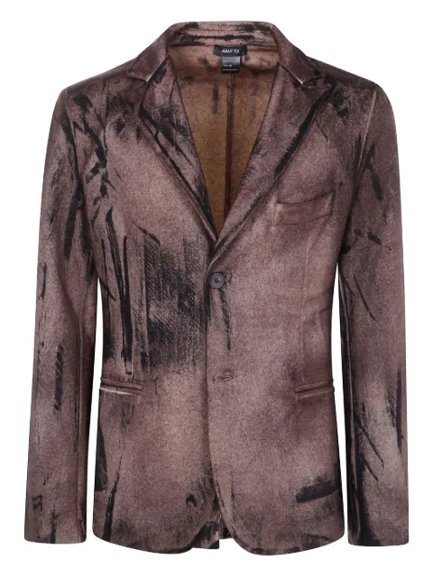 Avant Toi abstract-print wool blazer Brown 225WU4001TLCVHL