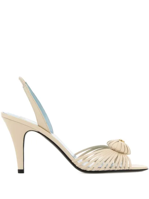 Valentino Garavani 85mm leather slingback sandals Neutrals WS0LU8DMD