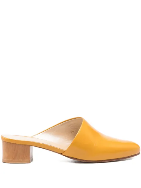 Anne Thomas 40mm Romero leather block-heel mules Yellow ROMERO
