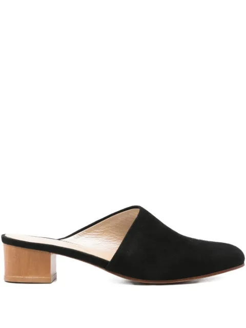 Anne Thomas 50mm block-heel suede mules Black ROMERO