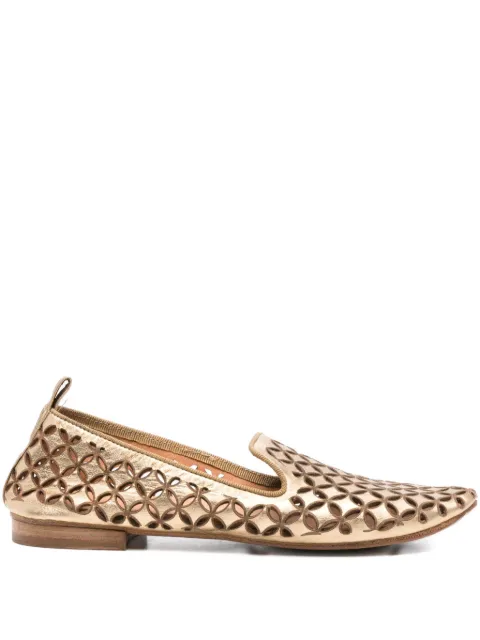 kudeta leather cut-detail loafers Gold 314102