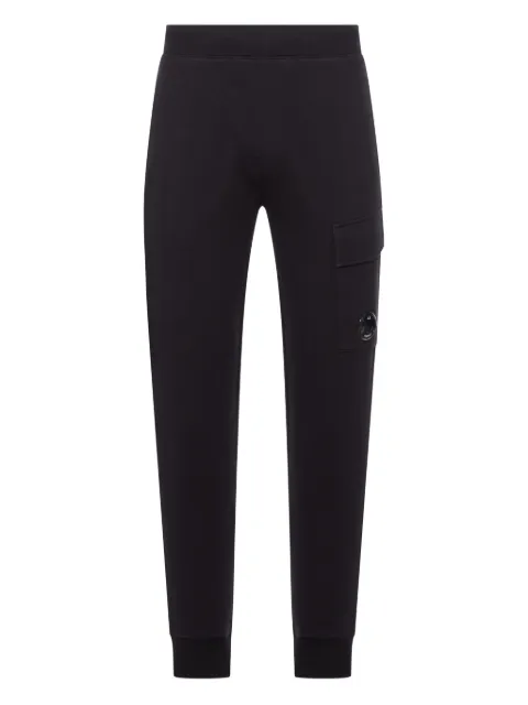 C.P. Company diagonal raised fleece cargo Lens sweatpants Black RCCMSP717A005086W999