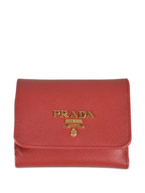 Prada logo-plaque wallet Red 1MH044QWAF068Z