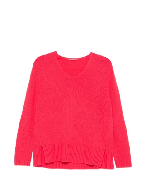 Purotatto V-neck side slits sweater Pink SS200392411