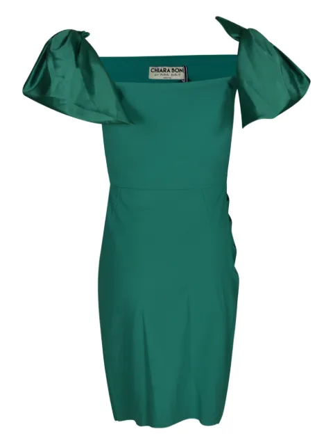 CHIARA BONI La Petite Robe bow-detail mini dress Green ABCOKURATABS66848