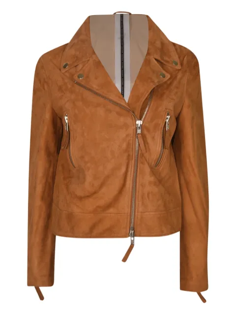 Sword zip-fastening suede jacket Brown SE258387SUEC147