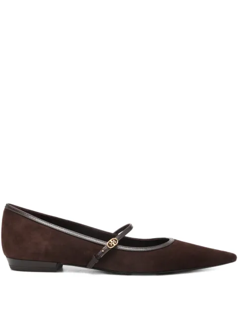 Tory Burch Double T buckle Mary Jane ballet flats Brown 178224
