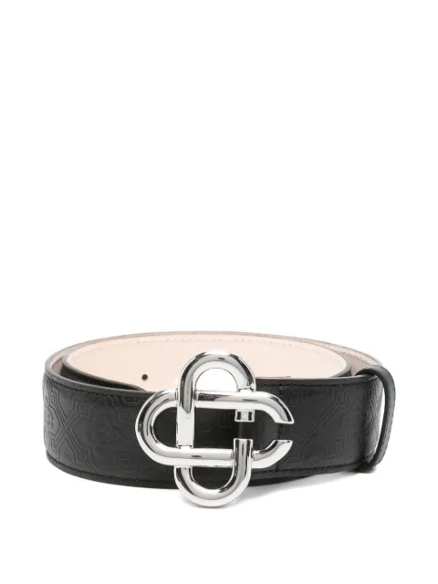 Casablanca monogram-buckle leather belt Black ASP26ACC27101M