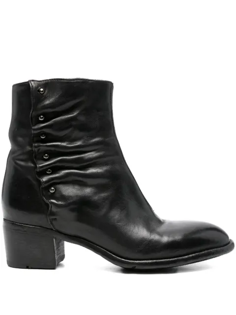LEMARGO 50mm zipped ruched ankle boots Black AH28BO