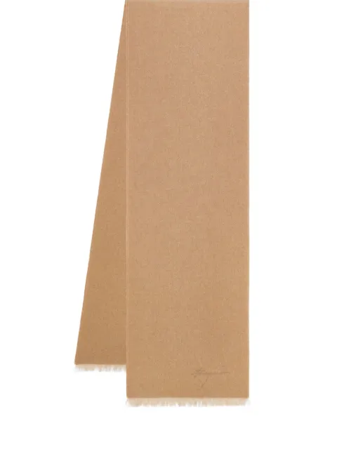 Ferragamo chevron-pattern fringed scarf Neutrals 787676