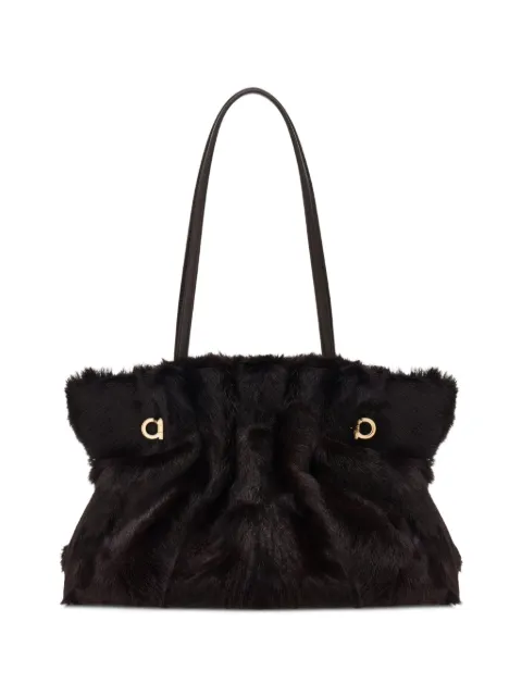 Ferragamo Gancini leather shoulder bag Brown 787840