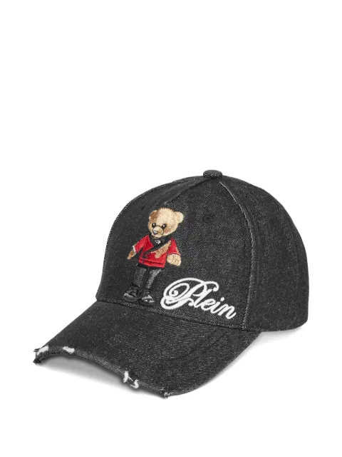 Philipp Plein denim cap Teddy bear Black FAEAUAC0666PDE004N
