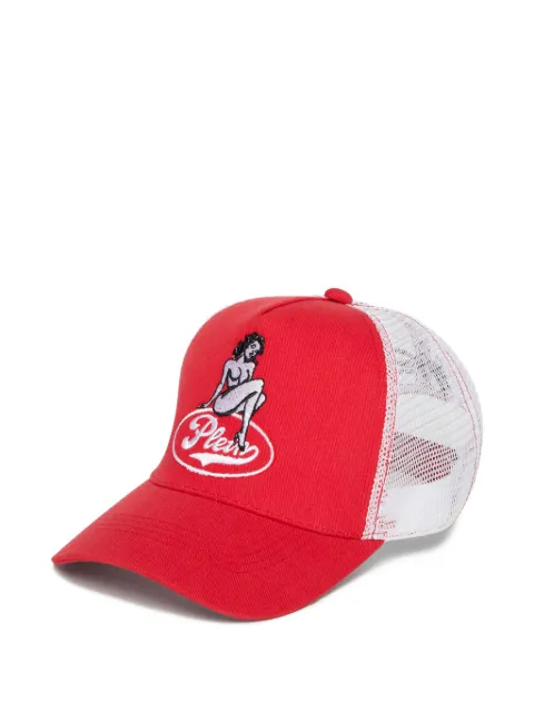 Philipp Plein pin-up embroidery mesh baseball cap Red AAEAUAC0668PTE003N