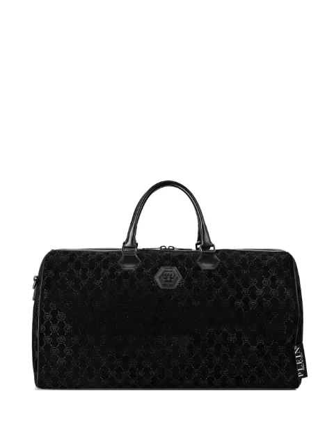 Philipp Plein leather weekend bag monogram strass Black FAEAMBA1475PLE075N