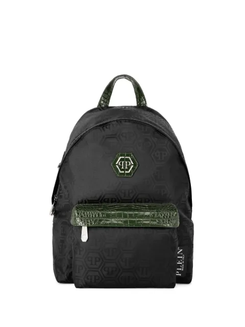 Philipp Plein nylon backpack monogram Black FAEAMBA1469PNY011N