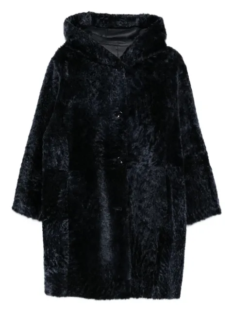 Manzoni 24 hooded shearling jacket Blue 25M1592RS35N