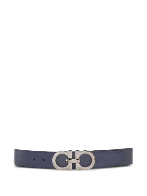 Ferragamo Gancini-buckle reversible belt Blue 786006