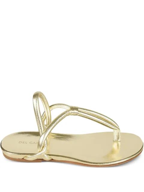 Del Carlo knotted leather sandals Gold 10725PIRITE