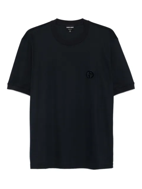 Giorgio Armani embroidered-logo T-shirt Blue GM001967TE10629