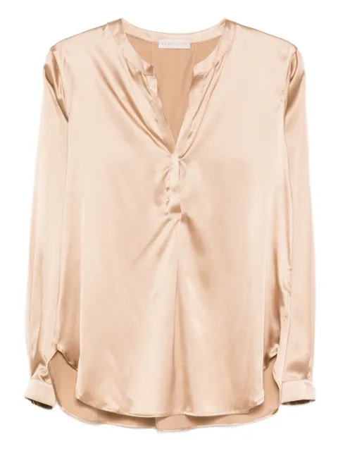 Purotatto V-neck buttoned blouse Neutrals SS240281608
