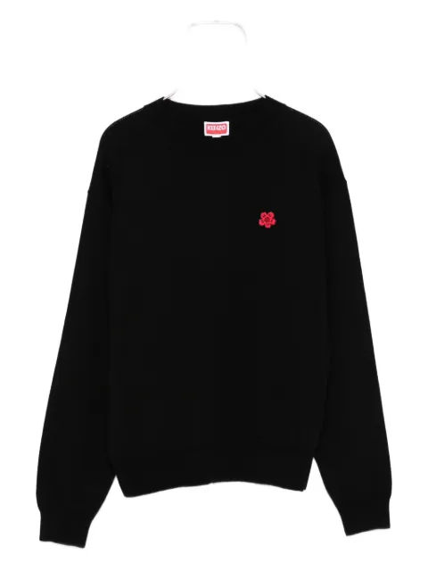 Kenzo flower-embroidered wool sweater Black FF62PU7273LB