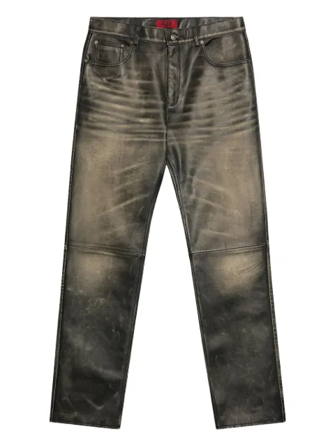 424 Leather Five-Pocket "Black" jeans Black FF5SMT20APPE245999
