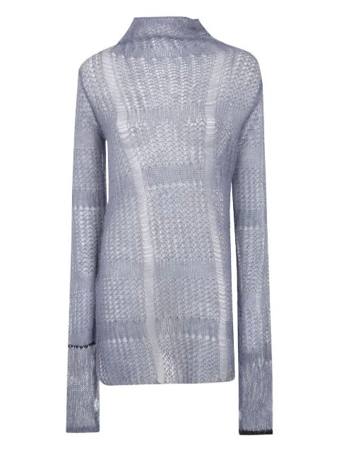 Y's open-knit long sleeved sweater Blue YMK05681