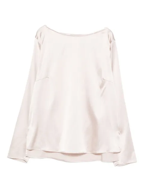 Purotatto boat-neck long-sleeve blouse Neutrals SS240281605