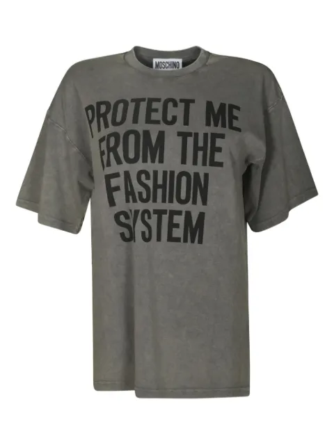 Moschino letter-print T-shirt Grey A071204421888