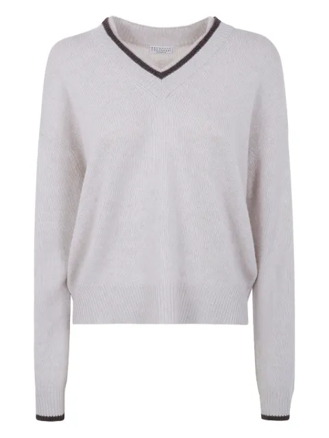 Brunello Cucinelli v-neck cashmere sweater Neutrals M12527202
