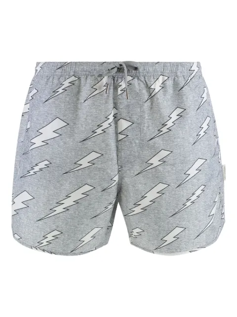 Neil Barrett Rain Bolts-print swim shorts Grey MY58005AY069