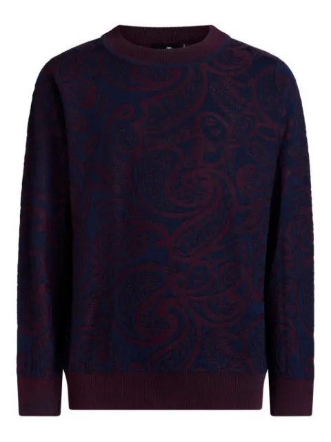 ETRO paisley jacquard sweater Blue MRKF0096AQ298