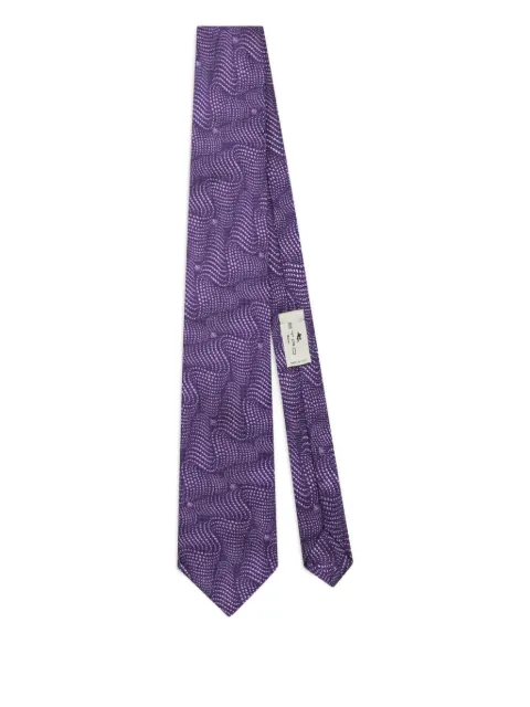 ETRO wave-pattern silk tie Purple MASA0001AS304