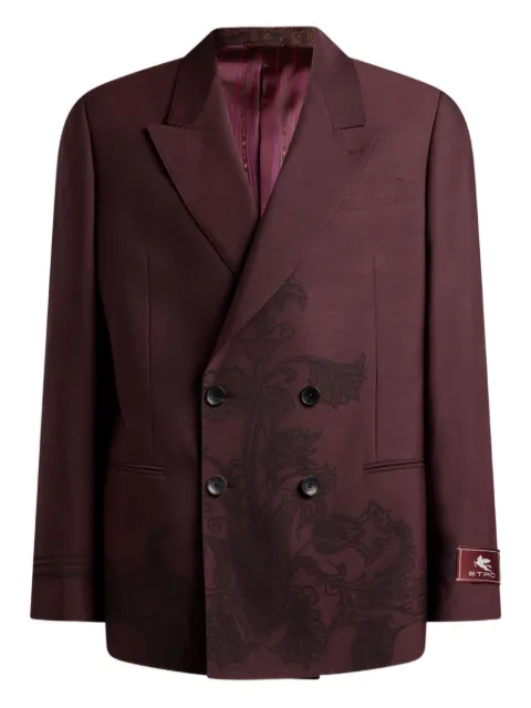 ETRO paisley-motif double-breasted jacket Grey MRCA000999TP209