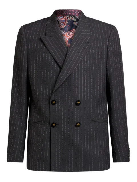 ETRO pinstripe double-breasted blazer Grey MRCA000999TR266