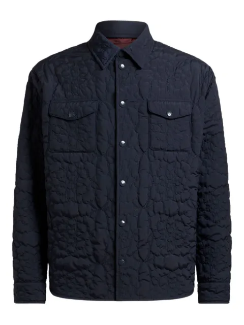 ETRO quilted floral-pattern overshirt Blue MRBA007799TUSM6