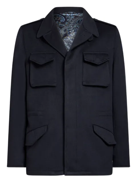 ETRO flap-pocket cashmere jacket Blue MRBA008999TU2K3