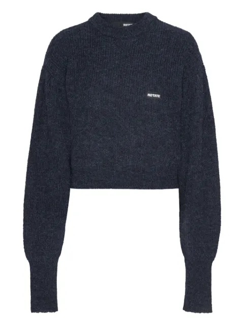 ROTATE BIRGER CHRISTENSEN cuffed-sleeve crewneck sweater Blue 1142781725