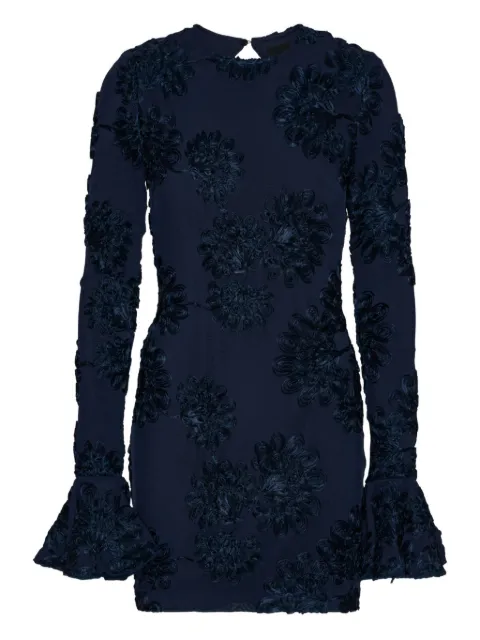ROTATE BIRGER CHRISTENSEN 3D floral mesh mini dress Blue 114218340