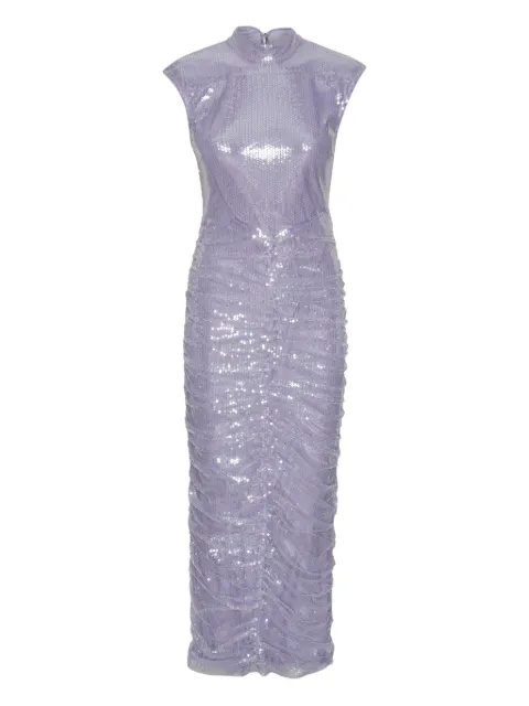 ROTATE BIRGER CHRISTENSEN sequin high-neck midi dress Purple 1143541657