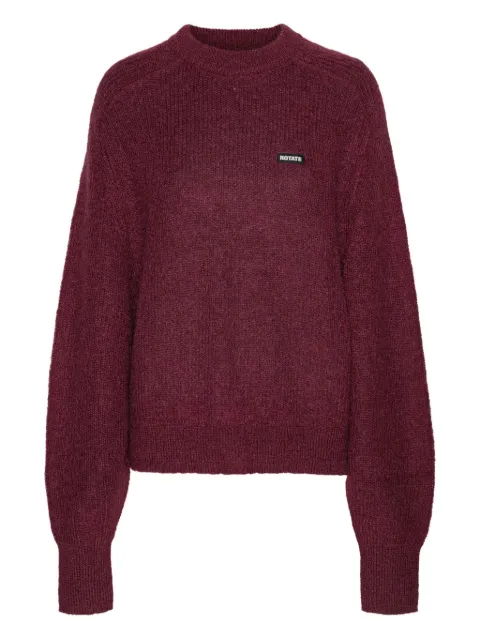 ROTATE BIRGER CHRISTENSEN logo-patch balloon-sleeve knitwear Red 1145652734