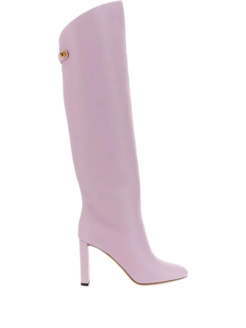 Maison Skorpios 90mm Adriana leather boots Purple ADRIANALAVENDER