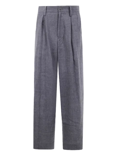 Y's pleated-front wool trousers Grey YMP09129