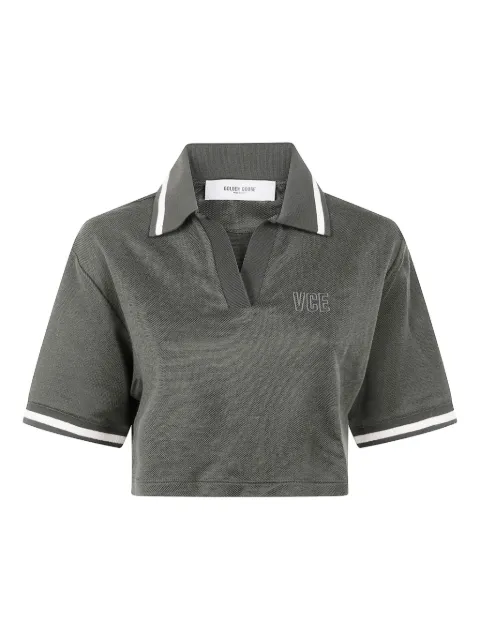 Golden Goose embroidered-detail polo top Green GWP02468P002120