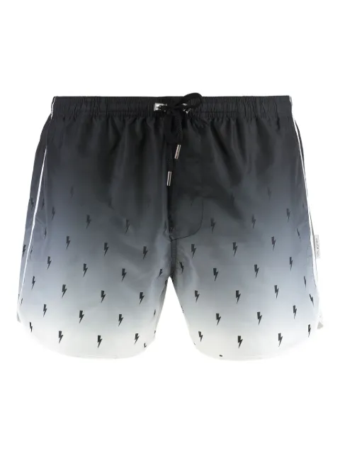 Neil Barrett Screen-print swim shorts Black MY58042AY067