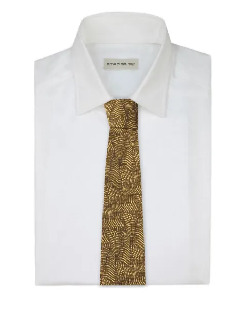 ETRO wave-pattern silk tie Yellow MASA0001AS304