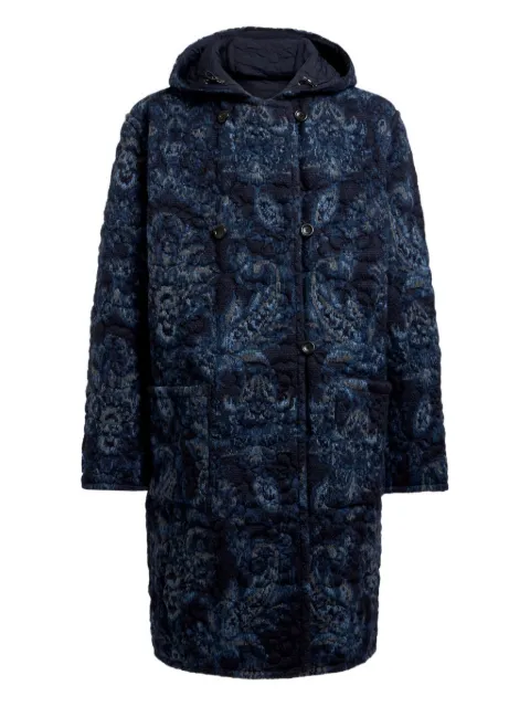 ETRO paisley quilted hooded coat Blue MRBA008099TUSM6
