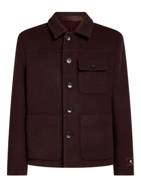 ETRO logo cashmere shirt jacket Red MRCA004999TJB37